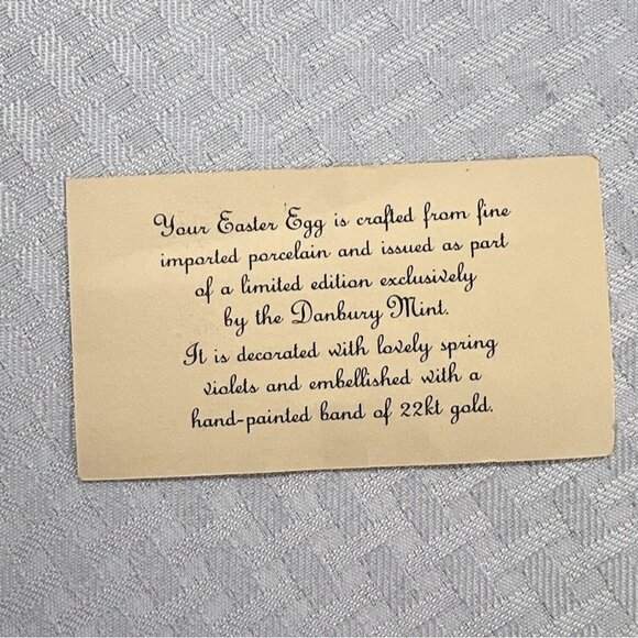 Vintage Danbury Mint Egg Trinket Box 1st Edition in orginal box D1435 Japan 1980 - Picture 10 of 13